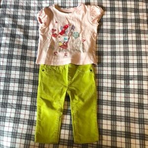 GAP pants and t shirt size 9-12 mos